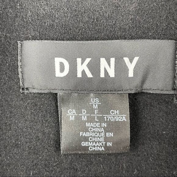 Dkny Single Breasted Bouclé Wool Coat Size M - Picture 12 of 13